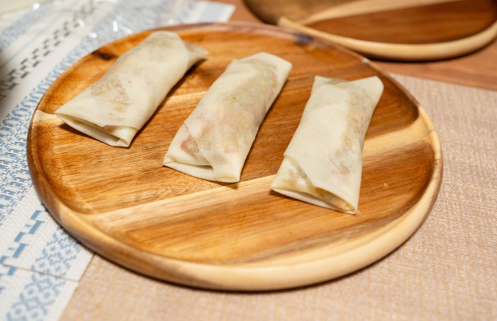 Bean skin duck rolls, freshly steamed